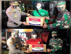 Polres Sukabumi Gelar Patroli Skala Besar Serta sebar Sembako Kepada Para Pedagang dan Masyarakat