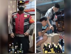 Polsek Pasawahan Gelar Operasi Yustisi dan KRYD, Puluhan Botol Miras Diamankan