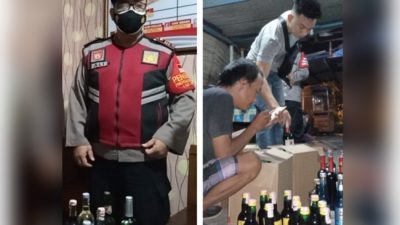 Polsek Pasawahan Gelar Operasi Yustisi dan KRYD, Puluhan Botol Miras Diamankan