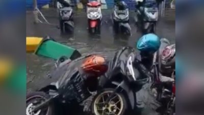 Akibat Terjangan Air Rob, Tanggul Pelabuhan Tanah Mas Semarang Jebol