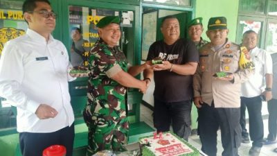 Peringati HUT Ke 77 TNI, Kapolsek Purabaya Datangi Posramil Purabaya