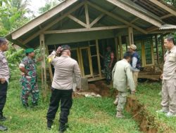 Akibat Pergeseran Tanah, Satu Rumah Warga Desa Citamiang, Purabaya Rusak Berat