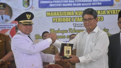 Dawam Melepas Peserta KKN Periode 1 IAIN Metro Lampung Di Gedung Pusiban Pemkab Lamtim