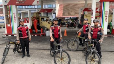 Pastikan Aman Kota Sibolga, Satuan Samapta Polres Sibolga Melaksanakan Patroli Bersepeda